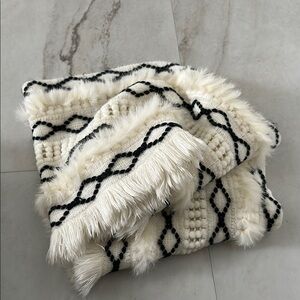 Cozy Cream and Black Patterned ShiraLeah Scarf